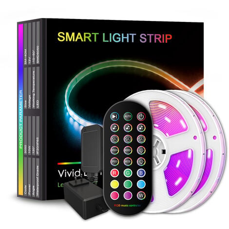Prolight RGB ruban LED 12V 2m + télécommande