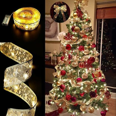 Guirlande Lumineuse à Ruban 5 M 50 LED Avec flash Lumières de Ruban Sapin  de Noël Ruban Sapin Noël LED Décoration de Guirlande lumineuse pour Nouvel  an, Fête, Mariage