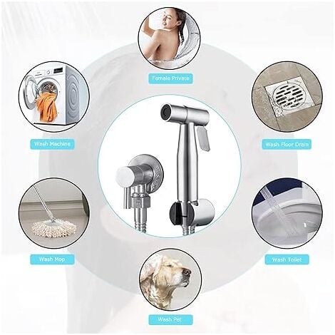 Groofoo Kit De Lance Wc En Acier Inoxydable Sans Perforation Buse D