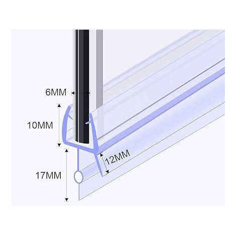 STEIGNER Joint de douche pour paroi en verre, 30cm, vitre 5/ 6/7 /8 mm,  joint d'étanchéité PVC droit pour les cabines de douche réctangulaires, UK17