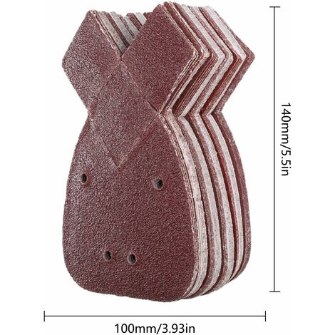 60 Feuilles Abrasives Triangles Papier Poncage Triangulaire Ponceuse Mouse Delta, 105 X152 Mm, Grain P40/60/80/120/180/240