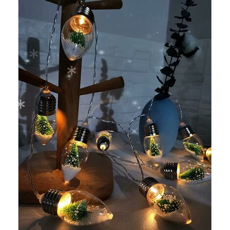 Guirlandes lumineuses pour arbres de Noël - Guirlandes lumineuses à LED  pour l'extérieur - Lumières de Noël - Guirlandes lumineuses à LED avec  batterie - 1.5M 10Pcs Guirlandes lumineuses à piles - pou