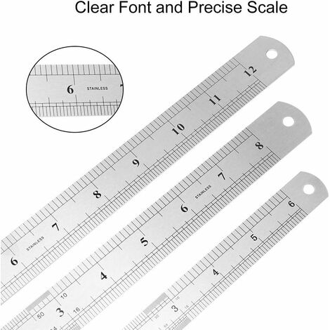 15cm Règle métallique en acier inoxydable de pouce de la règle de précision  métrique double face - Chine 30cm règle d'acier, outils de construction des  instruments de mesure