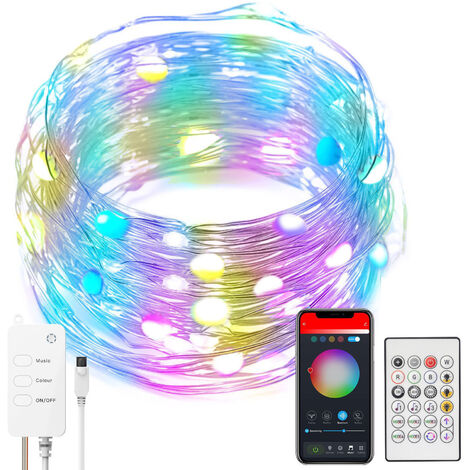 Acheter Guirlande lumineuse LED USB couleur de rêve, 5V, Bluetooth