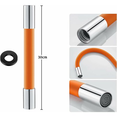 Labymos Tuyau d'extension de pulvérisateur de robinet à 360 degrés, tube d' extension en silicone avec 