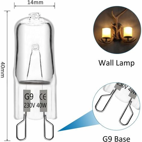 Ampoule halogene capsule G9 pour four, 490Lm = 40W, blanc chaud, OSRAM