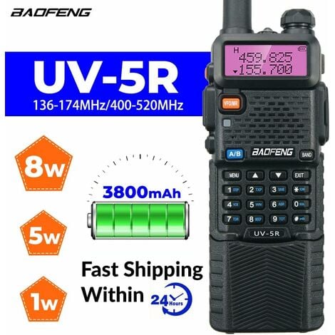 Uv-5re Uhf Vhf Radio Amateur Rechargeable Double Bande 3km Talkie Walkie