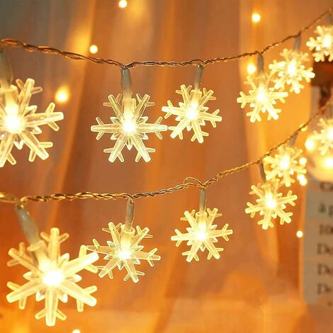 Guirlande Solaire Flocons Neige Noël - guirlande solaire Noel décoration
