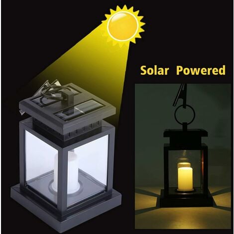 GROOFOO Lanterne solaire d'extérieur avec bougie LED,lanterne solaire à  LED,lampes solaires pour extérieur