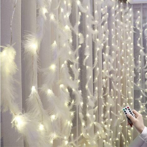 Guirlandes lumineuses en plumes blanches pour patio, mariage, fête et  décoration, lumières de fées -  France