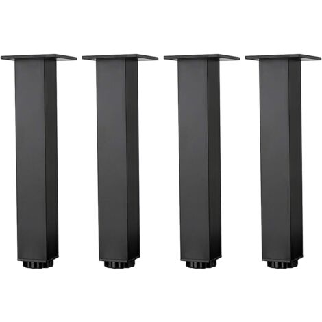 Pieds de meuble réglables en aluminium noir mat – Hauteur 5-35 cm – Antidérapants – Lot de 4 pièces pour canapés et tables basses – Yidomde
