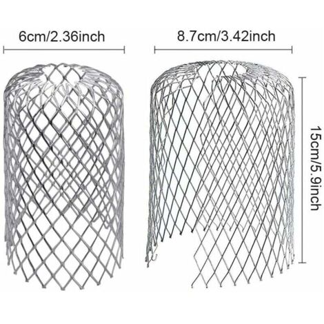 4 Grilles De Gouttière En Acier Inoxydable - Protection Anti-Feuilles Et Débris - Réglables Pour Tuyaux 45-85 Mm
