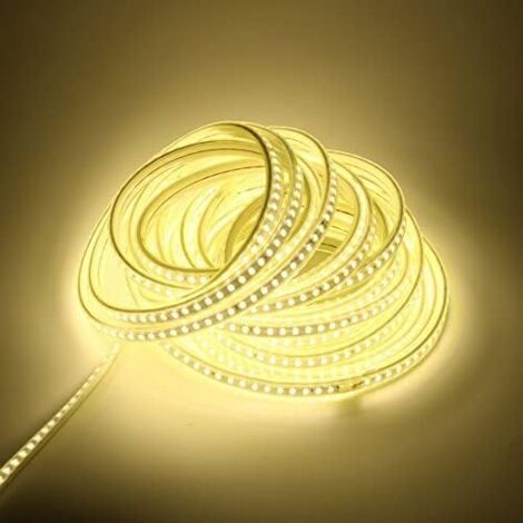 GROOFOO 5M Ruban LED Pour Exterieur 220V 4000K Blanc Positif 5 Metres IP67 Etanche Bandeau Lumineuse a LED (Blanc positif, 5m)