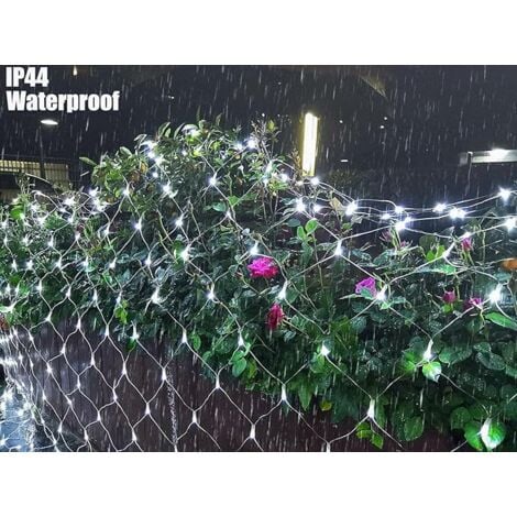 Guirlande Lumineuses Filet,672 LED Filet Lumineux 6M X 4M 8 Modes énergie étanche,Dimmable pour Chambre Noël Mariage Soirée Maison Jardin,Blanc