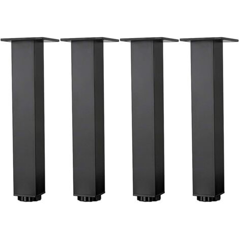 Pieds de meubles réglables en aluminium noir mat – Hauteur ajustable 30cm – Charge max 300kg – Antidérapants pour sols sensibles – Yidomde