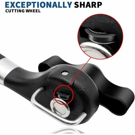 Ouvre-boîte Et Ouvre-bouteille Ergonomique - Poignée Antidérapante, Bouton Rotatif, Pour Personnes âgées Ou Arthrite - Couleur Rouge, Acier Inoxydable