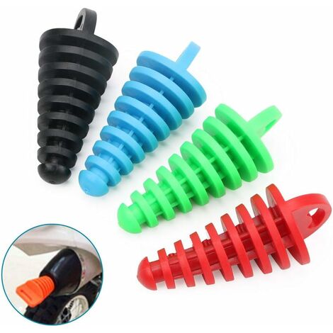 Bouchon de tuyau d'échappement en caoutchouc étanche pour moto  GROOFOO (noir)