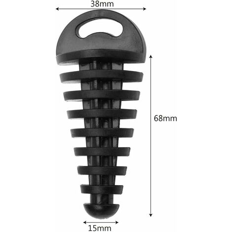 Bouchon de tuyau d'échappement en caoutchouc étanche pour moto  GROOFOO (noir)