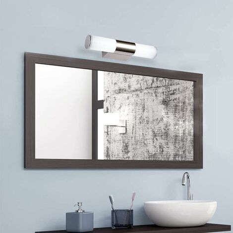 Lumière de Miroir de LED Salle de Bain 12W 25cm Maquillage Avant Lampe de Miroir d'éclairage 6000K Blanc Froid Applique Murale Étanche pour Miroir de Salle de Bain Mur Miroir de Courtoisie GROOFOO