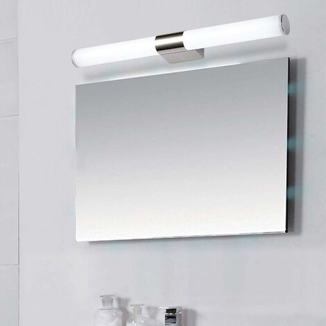 Lumière de Miroir de LED Salle de Bain 12W 25cm Maquillage Avant Lampe de Miroir d'éclairage 6000K Blanc Froid Applique Murale Étanche pour Miroir de Salle de Bain Mur Miroir de Courtoisie GROOFOO