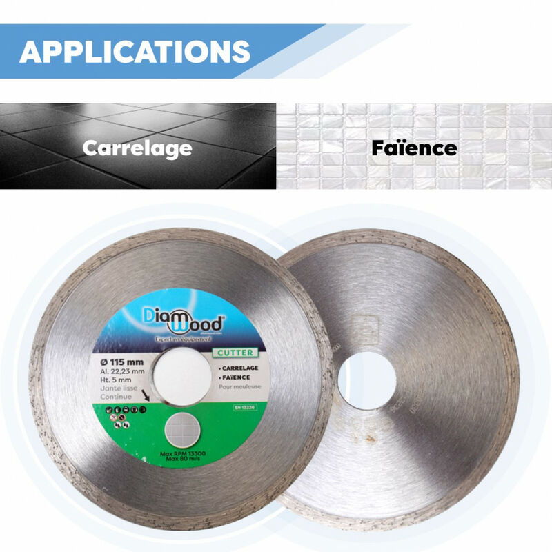 Disque Diamant 115mm Pour Coupe Carrelage, Céramique, Marbre - Lame Triangulaire Double Face - Pour Meuleuse D'angle