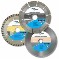 Lot de 3 Disques Diamant - Lames Diamantées à Tronçonner pour Meuleuse Disqueuse Carrelage Maçonnerie - Béton Carrelage Tuile Matériaux de Construction - Diamètre 125 mm - Alésage 22,23 mm - DIAMWOOD