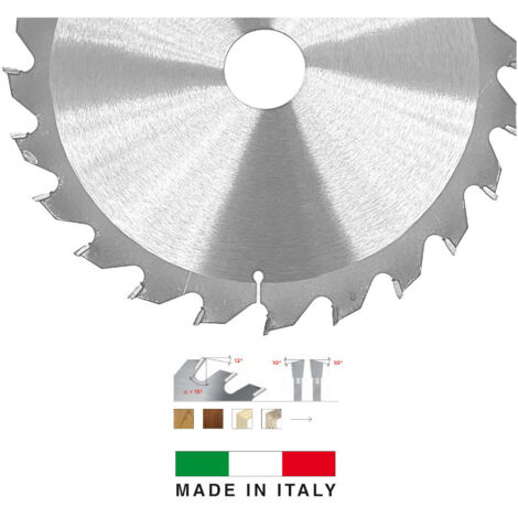 FIRST ITALIA Lame de Scie Circulaire HM D. 190 avec denture alternée - D. 190 mm - Al. 30 mm - Idéale pour la coupe du bois tendre et exotique - Fabrication italienne haut de gamme