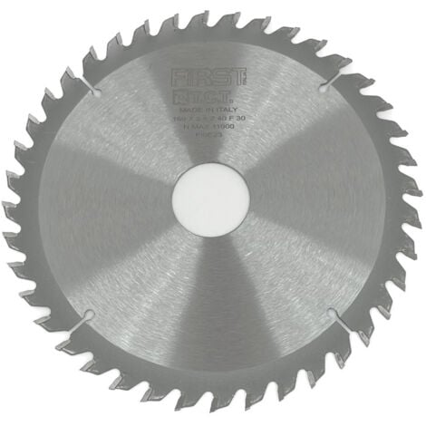 Lame de Scie Circulaire Carbure Professionnelle FIRST ITALIA D. 160 mm Alésage 30 mm Épaisseur 2,5/1,6 mm Z40 pour Bois Tendre et Exotique.