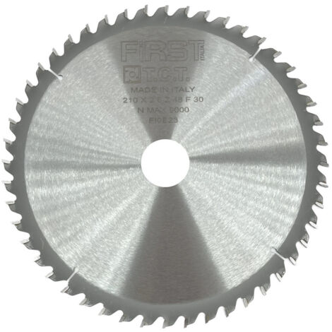 FIRST ITALIA Lame de Scie Circulaire HM de 210 mm avec Denture Alternée - Alésage 30 mm - Épaisseur 2,8/1,8 mm - Conçue pour Bois Tendre et Exotique (1/5)