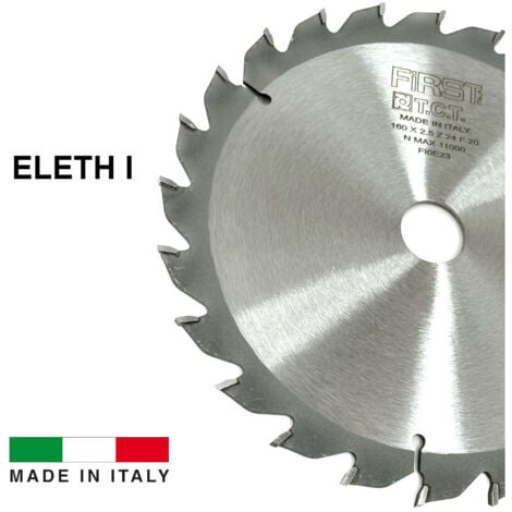 Lame de Scie Circulaire HM D. 160 mm Alésage 20 mm epaisseur 2,5 mm FIRST ITALIA Z24 Alt pour coupes de bois tendre et exotique - Haute performance - Finition de qualité