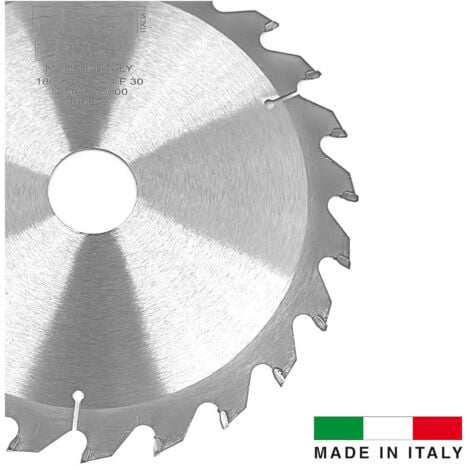 FIRST ITALIA Lame de Scie Circulaire HM D. 180 mm avec denture alternée - Alésage 30 mm - Épaisseur 2,5 mm - Idéale pour bois tendre et exotique