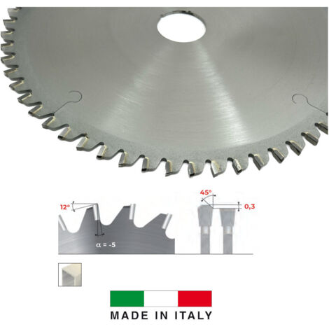 FIRST ITALIA Lame de Scie Circulaire HM D. 216 x Al. 30 x ép. 3,0 mm x Z60 TP Neg pour Alu/Bois - Finition Précise - Idéale pour Professionnels