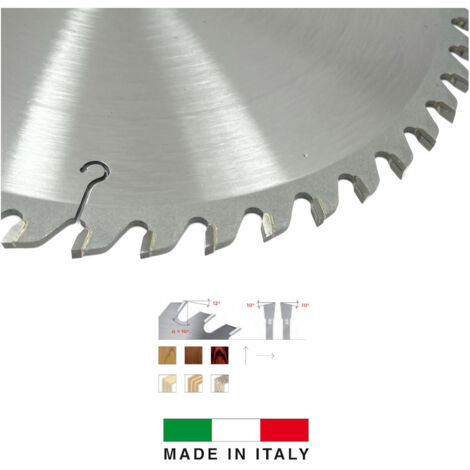 FIRST ITALIA Lame de Scie Circulaire HM D. 250 mm avec Denture Alternée - Alésage 30 mm - 48 Dents - Performance Professionnelle en Bois Tendre et Exotique