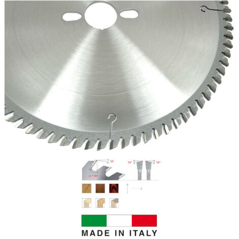 FIRST ITALIA Lame de Scie Circulaire HM D. 250 mm avec 80 Dents et Alésage de 30 mm - Acier Carbure - Conçue pour Finitions de Bois Tendre et Exotique