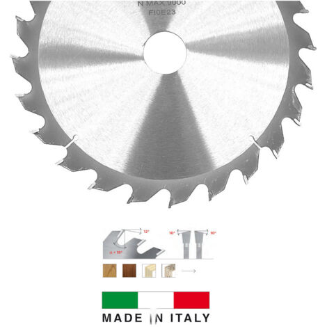 FIRST ITALIA Lame de Scie Circulaire avec Denture Alternée - D. 210 mm - Alésage 30 mm - Idéal pour Bois Tendre et Exotique - Fabrication Italienne
