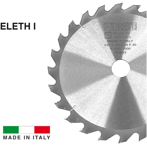 Lame de Scie Circulaire HM D. 235 x Al. 30 x ép. 2,8/1,8 mm x Z24 Alt pour Bois - ELETH I - FIRST ITALIA