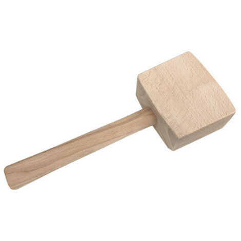 Diamwood Maillet de Menuisier en Bois d'Hêtre Brut avec 2 Frappes - 55x90 mm et 115x90 mm - Longueur 310 mm - Poids 510 grammes - Outil Idéal pour Travaux de Menuiserie