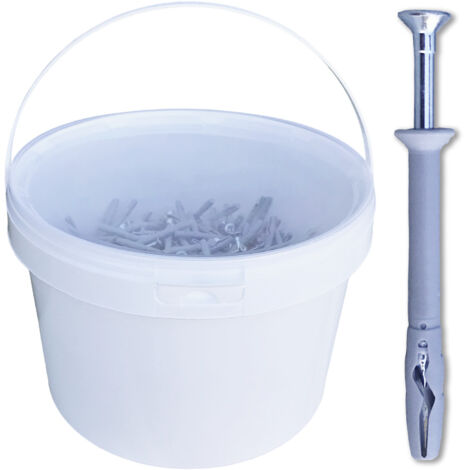 D-Work Chevilles à Frapper NHS D. 5 x Lt. 45 mm avec Vis Tête Fraisée - Pack de 600 - Dimensions 5 mm diamètre x 45 mm longueur - Épaisseur 15 mm - Parfaites pour divers matériaux (1/5)
