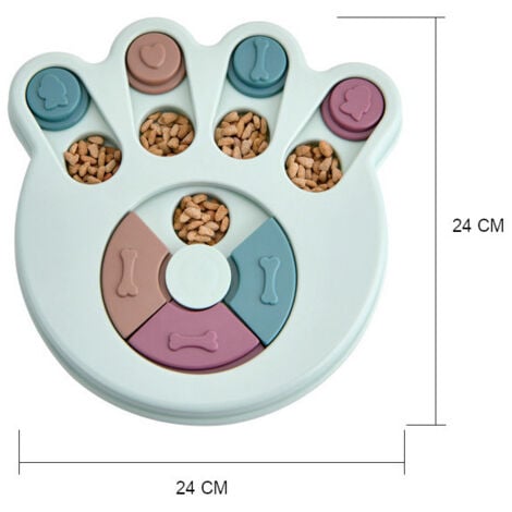 ANIMOOD - Gamelle Interactive pour Chiens & Chats - Bol Anti-Glouton pour Croquettes - Puzzle Alimentaire pour Alimentation Lente - Facile à Nettoyer - Couleur Bleu