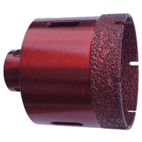 Diamwood Trépan diamanté à sec avec brasage sous vide - D. 60 mm - Dimensions (76 x 60 x 15 mm) - Épaisseur 15 mm - Denture M14 - Idéal pour carrelage, granit et marbre (1/2)