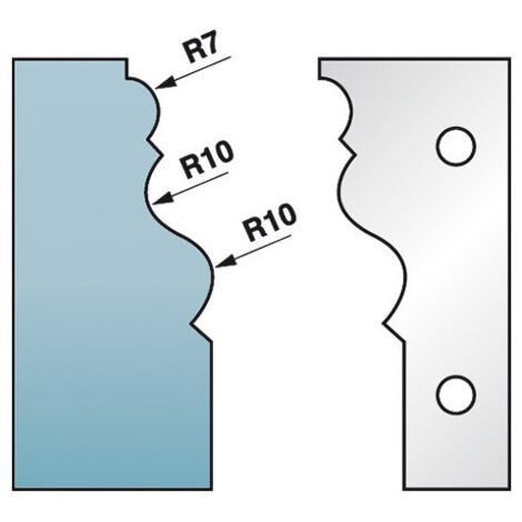 Diamwood Jeu de 2 fers profilés Ht. 90 x 5,5 mm corniche N°2 M590.302 pour porte-outils de toupie - Acier SP - Épaisseur 5,5 mm - Compatible CMT, HOLZMANN, KITY et autres (1/2)