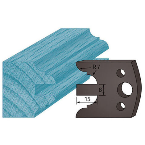 Diamwood Jeu de 2 Contre-fers Profilés Acier - 38 x 4 mm - 15 mm Avancement - Compatible avec divers Porte-outils de Toupie - Conception Suisse (1/2)