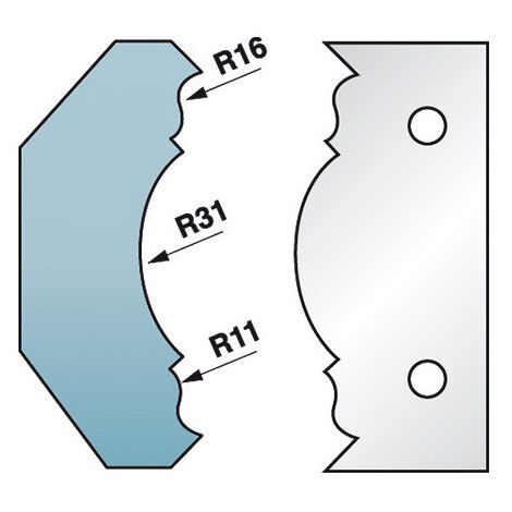 Diamwood Jeu de 2 fers profilés en Acier SP - 90 x 5,5 mm - Épaisseur 5,5 mm - Denture N°8 - Compatible porte-outils hauteur 90 (1/2)