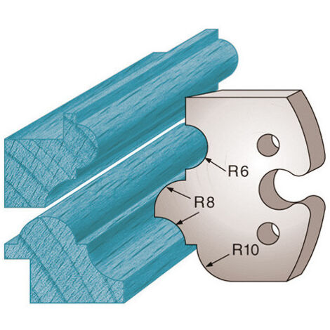 Diamwood Jeu de 2 fers profilés Ht. 50 x 5,5 mm pour porte-outils de toupie - Acier SP - Epaisseur 5,5 mm - Profils multiples - Compatible CMT LEMAN HOLZMANN KITY
