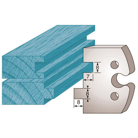 Diamwood Jeu de 2 fers profilés Acier SP - Ht. 50 x 5,5 mm - Épaisseur 5,5 mm - Compatibilité porte-outils - Languette/Rainure 8 mm - Profondeur de 7 mm