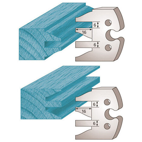 Diamwood Jeu de 2 fers profilés Ht. 50 x 5,5 mm en acier SP - Tailles : 50 x 5,5 mm - Épaisseur 5,5 mm - Avancement 16 mm - Compatible avec porte-outils haute 50 (1/2)