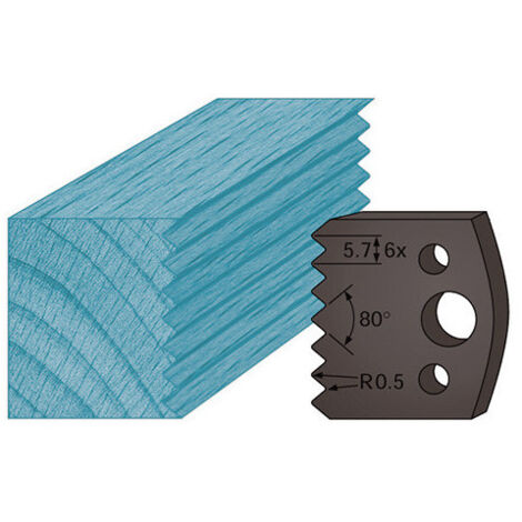 Diamwood Jeu de 2 contre-fers profilés Acier Ht. 38 x 4 mm bouvetage dents de scie 5,7 mm - Dimensions 38 x 4 mm - Épaisseur 4 mm - Compatible porte-outils de toupie (1/2)