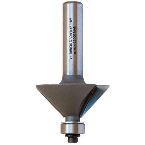 Diamwood Mèche à chanfreiner 45 degrés avec carbure micrograin - 1 pièce - Diamètre 30 mm - Longueur totale 53 mm - Longueur utile 10 mm - Queue 8 mm - Conception professionnelle (1/2)