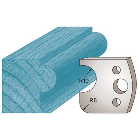 Diamwood Jeu de 2 fers profilés Ht. 40 x 4 mm boudon et congé M04 - 2 pièces - Dimensions 40 x 4 mm - Épaisseur 4 mm - Denture M04 - Acier SP, Compatible avec porte-outils de toupie (1/2)