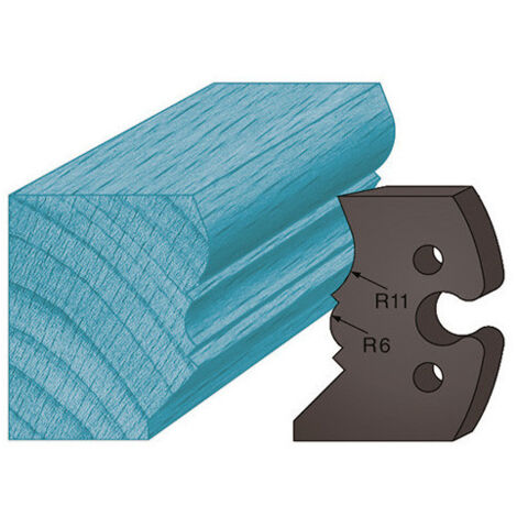 Diamwood Jeu de 2 Contre-Fers Profilés Hauteur 48 x 5,3 mm A241 pour Porte-Outils Toupie - Acier, Compatibles avec Hauteur 50 mm - Epaisseur 5,3 mm - Entraxe 24 mm (1/2)